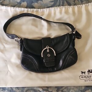 Coach Black Leather Shoulder Bag